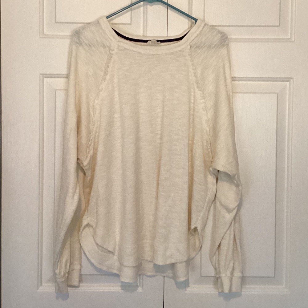 Pilcro Cream Long Sleeve Tee